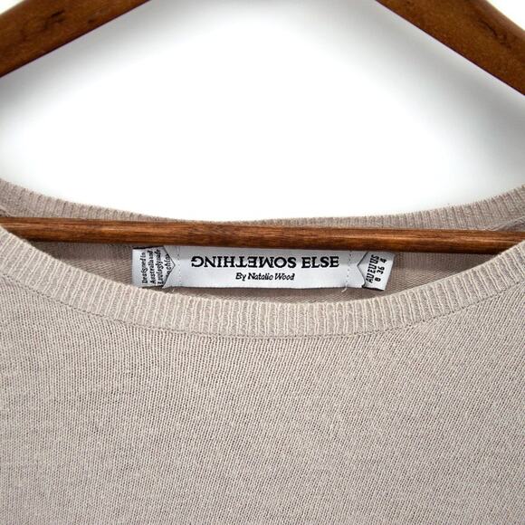 Something Else by Natalie Wood Beige Angora Viscose Blend Ivory Button Sleeves 4 - Picture 8 of 15